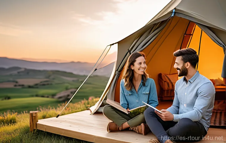 농촌관광기획사 연봉 상승을 위한 전략 - **"A heartwarming scene of a diverse group of adult travelers, modestly dressed in casual, comfortab...