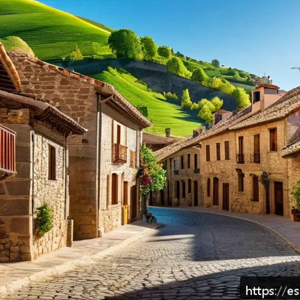 농촌관광기획사 업무 진행 절차 정리 - A charming rural village in Castilla y León, Spain, featuring traditional stone houses with wooden b...